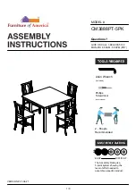 Preview for 1 page of Furniture of America CM3001PT-5PK Assembly Instructions Manual