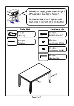 Предварительный просмотр 3 страницы Furniture of America CM3010T-7PK Assembly Instructions Manual