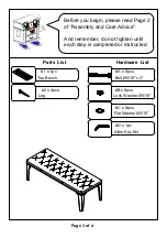 Preview for 3 page of Furniture of America CM3020BN Assembly Instructions