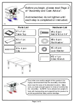 Preview for 3 page of Furniture of America CM3122T Assembly Instructions