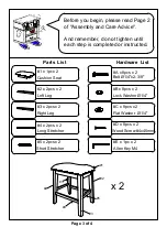 Предварительный просмотр 3 страницы Furniture of America CM3153ST-2PK Assembly Instructions