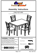 Preview for 1 page of Furniture of America CM3175T-5PK Assembly Instructions Manual