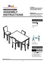 Preview for 1 page of Furniture of America CM3182T-5PK Assembly Instructions Manual