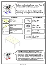 Preview for 3 page of Furniture of America CM3187T Assembly Instructions