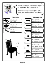 Предварительный просмотр 3 страницы Furniture of America CM3306SC-2PK Assembly Instructions