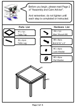 Preview for 3 page of Furniture of America CM3314PT-5K Assembly Instructions Manual