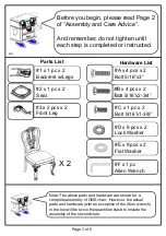 Preview for 3 page of Furniture of America CM3319W-SC-2PK Assembly Instructions