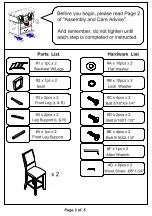 Предварительный просмотр 3 страницы Furniture of America CM3324PC-2PK Assembly Instructions