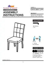 Preview for 1 page of Furniture of America CM3328SC-2PK Assembly Instructions Manual