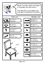 Preview for 3 page of Furniture of America CM3376SC-2PK Assembly Instructions