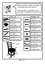 Preview for 3 page of Furniture of America CM3445PC-2PK Assembly Instructions