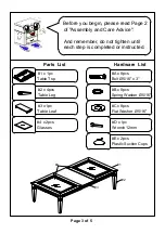 Preview for 3 page of Furniture of America CM3452T Assembly Instructions