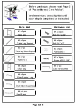 Preview for 3 page of Furniture of America CM3454PT-60-5PK Assembly Instructions Manual