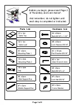 Preview for 3 page of Furniture of America CM3455T Assembly Instructions Manual