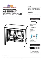 Preview for 1 page of Furniture of America CM3475PT-3PK Assembly Instructions Manual