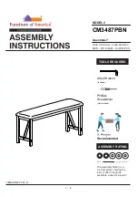 Preview for 1 page of Furniture of America CM3487PBN Assembly Instructions Manual