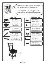 Preview for 3 page of Furniture of America CM3543PC Assembly Instructions