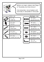 Preview for 3 page of Furniture of America CM3543T Assembly Instructions Manual