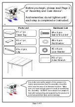 Preview for 3 page of Furniture of America CM3552WC-PT Assembly Instructions