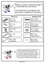 Preview for 3 page of Furniture of America CM3558T Assembly Instructions