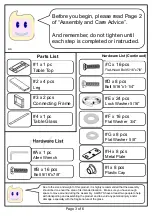 Preview for 3 page of Furniture of America CM3559T Assembly Instructions Manual