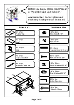 Preview for 3 page of Furniture of America CM3577T Assembly Instructions