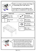 Preview for 3 page of Furniture of America CM3603T Assembly Instructions