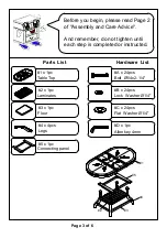 Preview for 3 page of Furniture of America CM3626T Assembly Instructions Manual