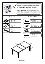 Preview for 3 page of Furniture of America CM3630T Assembly Instructions