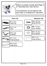 Preview for 3 page of Furniture of America CM3663T Assembly Instructions