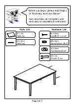 Preview for 3 page of Furniture of America CM3752T-7PK Assembly Instructions Manual