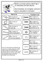 Preview for 3 page of Furniture of America CM3823BKPC2PK Assembly Instructions