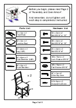 Preview for 3 page of Furniture of America CM3858PC-2PK Assembly Instructions