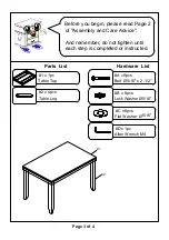 Preview for 3 page of Furniture of America CM3911PT Assembly Instructions