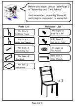 Preview for 4 page of Furniture of America CM3920SC-2PK Assembly Instructions Manual