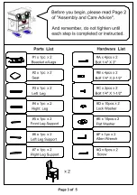 Предварительный просмотр 3 страницы Furniture of America CM3984PC-2PK Assembly Instructions