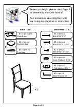 Preview for 3 page of Furniture of America CM3986PC-2PK Assembly Instructions