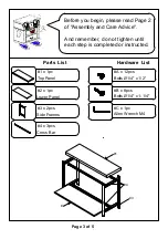 Preview for 3 page of Furniture of America CM4618S Assembly Instructions