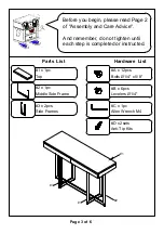 Preview for 3 page of Furniture of America CM4619S Assembly Instructions Manual