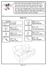 Предварительный просмотр 2 страницы Furniture of America CM6314LV Assembly Instructions