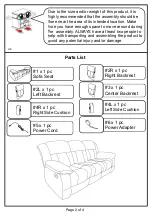 Preview for 2 page of Furniture of America CM6314SF Assembly Instructions