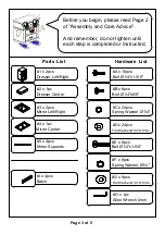 Preview for 3 page of Furniture of America CM7195V-1 Assembly Instructions