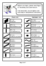 Preview for 3 page of Furniture of America CM7362Q Assembly Instructions Manual