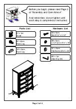 Preview for 3 page of Furniture of America CM7426C Assembly Instructions