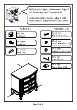 Preview for 3 page of Furniture of America CM7426N Assembly Instructions