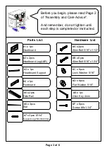 Preview for 3 page of Furniture of America CM7435Q Assembly Instructions Manual