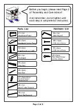Preview for 3 page of Furniture of America CM7549EK Assembly Instructions Manual