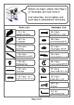 Preview for 3 page of Furniture of America CM7675F Assembly Instructions Manual