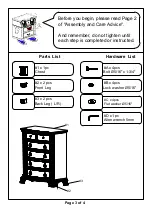 Preview for 3 page of Furniture of America CM7800C Assembly Instructions