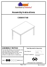 Furniture of America Colman CM3615T-60 Assembly Instructions preview